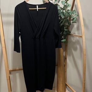 Thyme Maternity Black Faux Wrap Dress a215